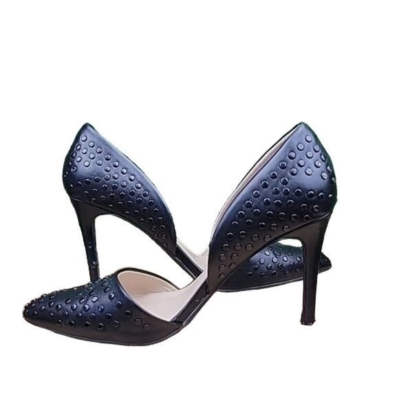 French Connection Womens Leather Ellis Studded D'Orsay Dress Pump Black Size 9 - Picture 4 of 12